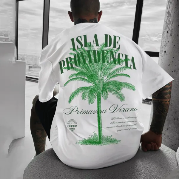 Oversize Isla De Providencia T-Shirt - Ootdyouth.com 