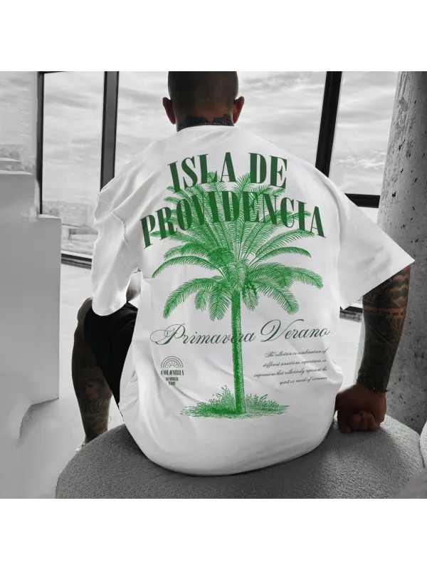 Oversize Isla De Providencia T-Shirt - Ootdmw.com 