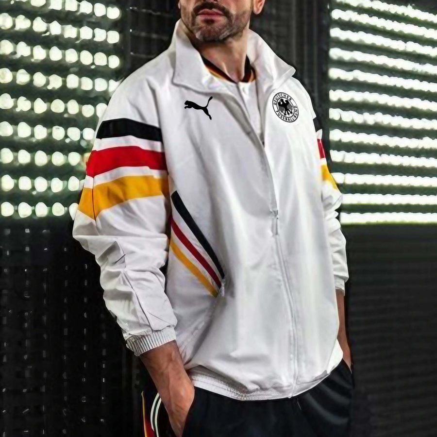 

Men's DFB Training Jacket Football Germany Print Long Sleeve Stand Collar Jacket