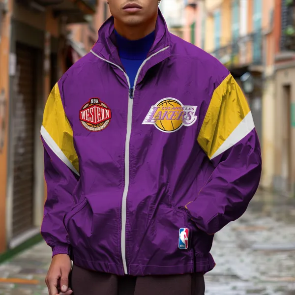 Contrast Color Basketball Casual Jacket - Spiretime.com 