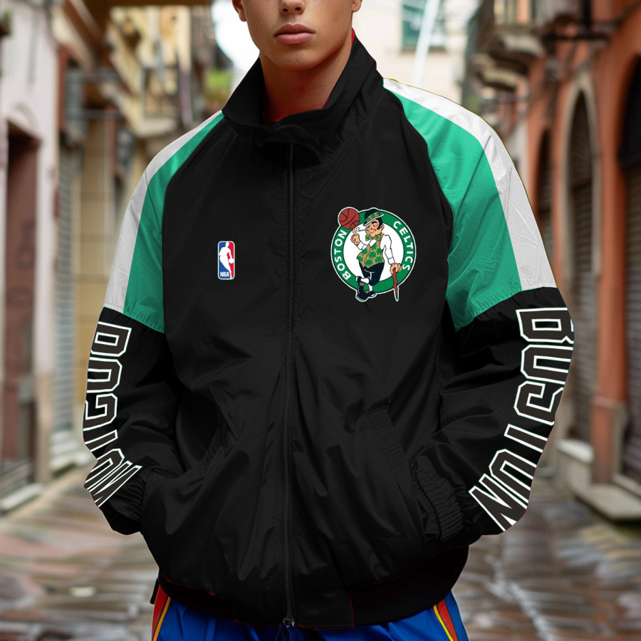 

Basketball Letter Print Casual Jacket