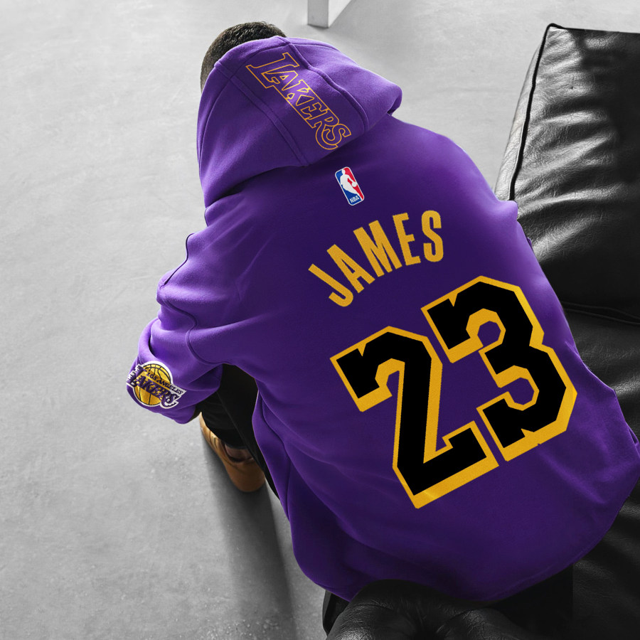 

Oversized Comfortable Casual Basketball Print Hooded Sweatshirt Pullover
