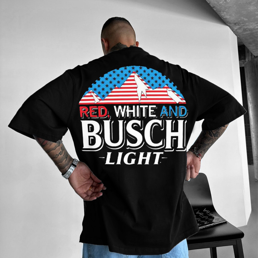 

Men's Beer Print Oversized T-shirt