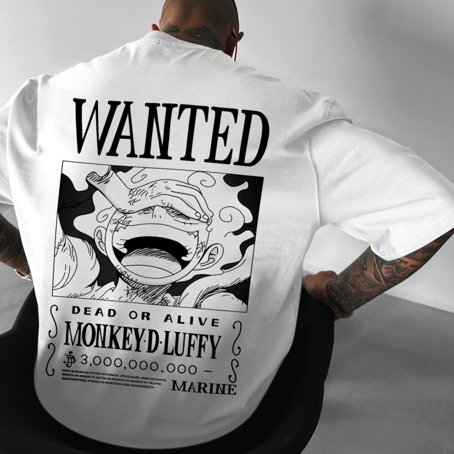 

Oversized "anime Print" Wanted Monkey.D.Tee