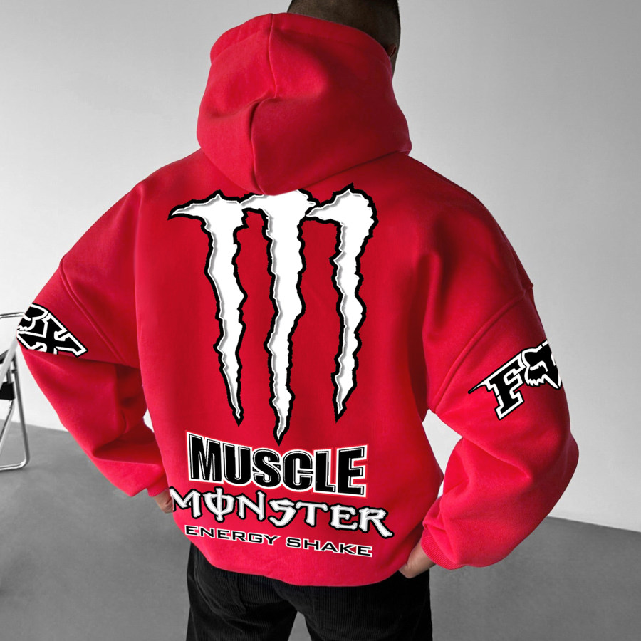 

Oversize Racing Graphic Print Hoodie