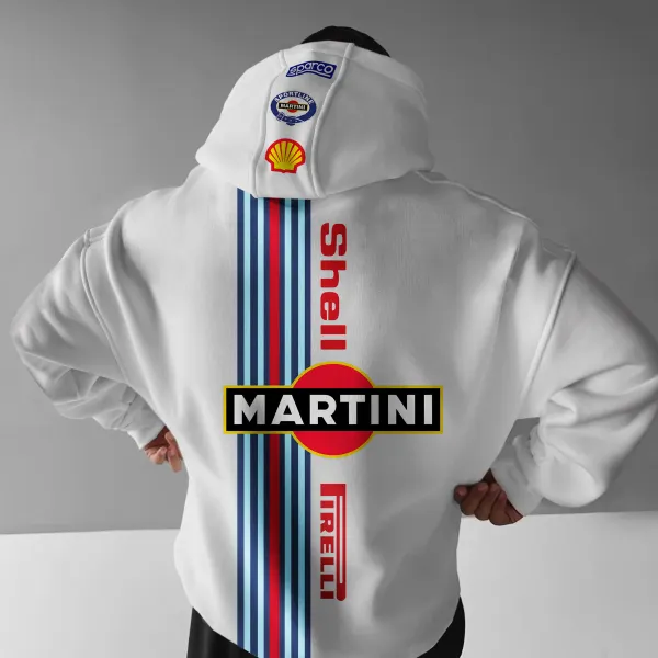 Oversize Racing Print Racing Hoodie - Spiretime.com 