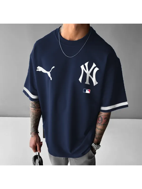 Men's Baseball Print Casual T-Shirt - Anrider.com 