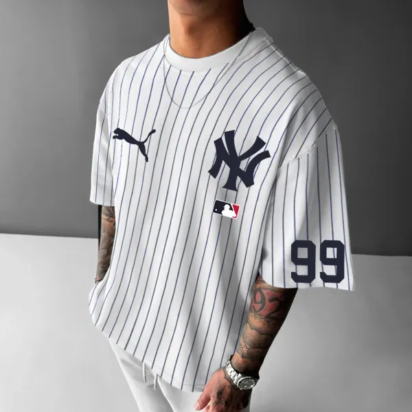 Men's Baseball Stripe Casual T-Shirt - Ootdyouth.com 