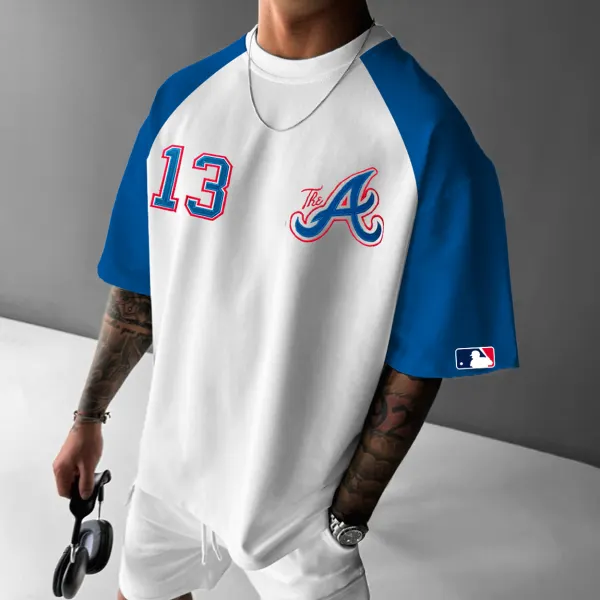 Men's Atlanta Baseball Print Casual T-Shirt - Ootdyouth.com 
