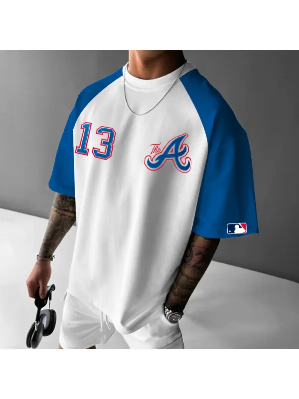 Men's Atlanta Baseball Print Casual T-Shirt - Anrider.com 