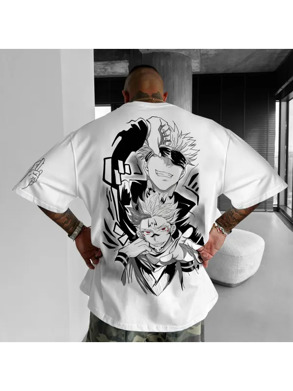 OUnisex Casual Anime Print T-shirt Jujutsu Kaisen T-shirt - Aptkoi.com 