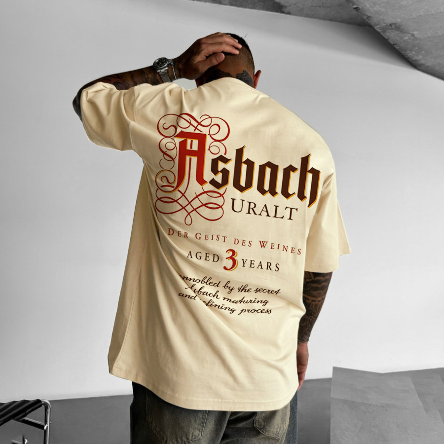 

Unisex Casual Oversized Cognac Graphic Print T-Shirt
