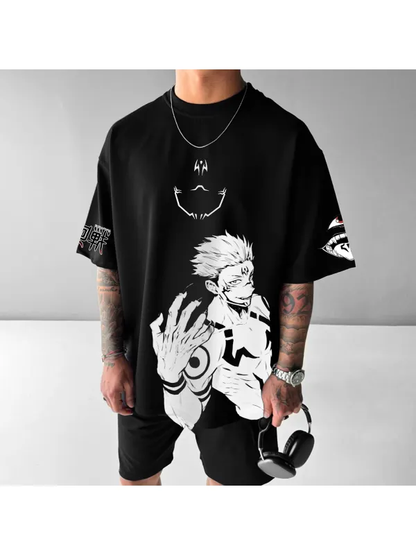 Unisex Casual Anime Print T-shirt Jujutsu Kaisen T-shirt - Aptkoi.com 