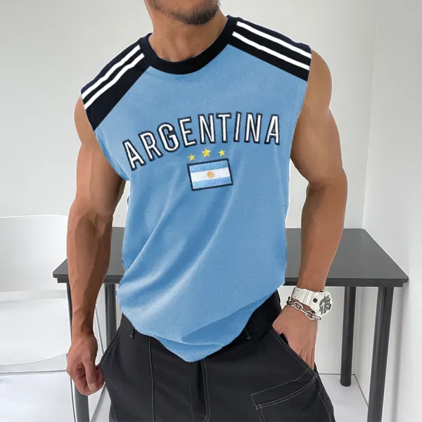 Argentina Print Loose Design Tank Top - Wayrates.com 