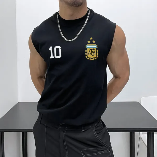 Football Print Loose Design Vest - Cotosen.com