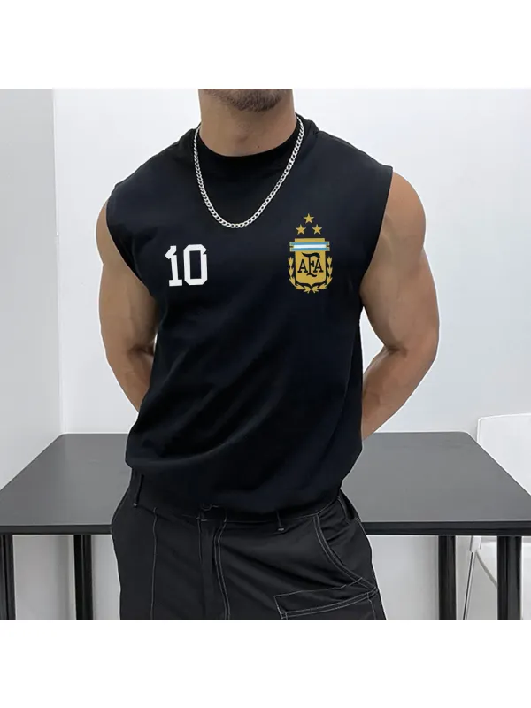 Football Print Loose Design Vest - Anrider.com 