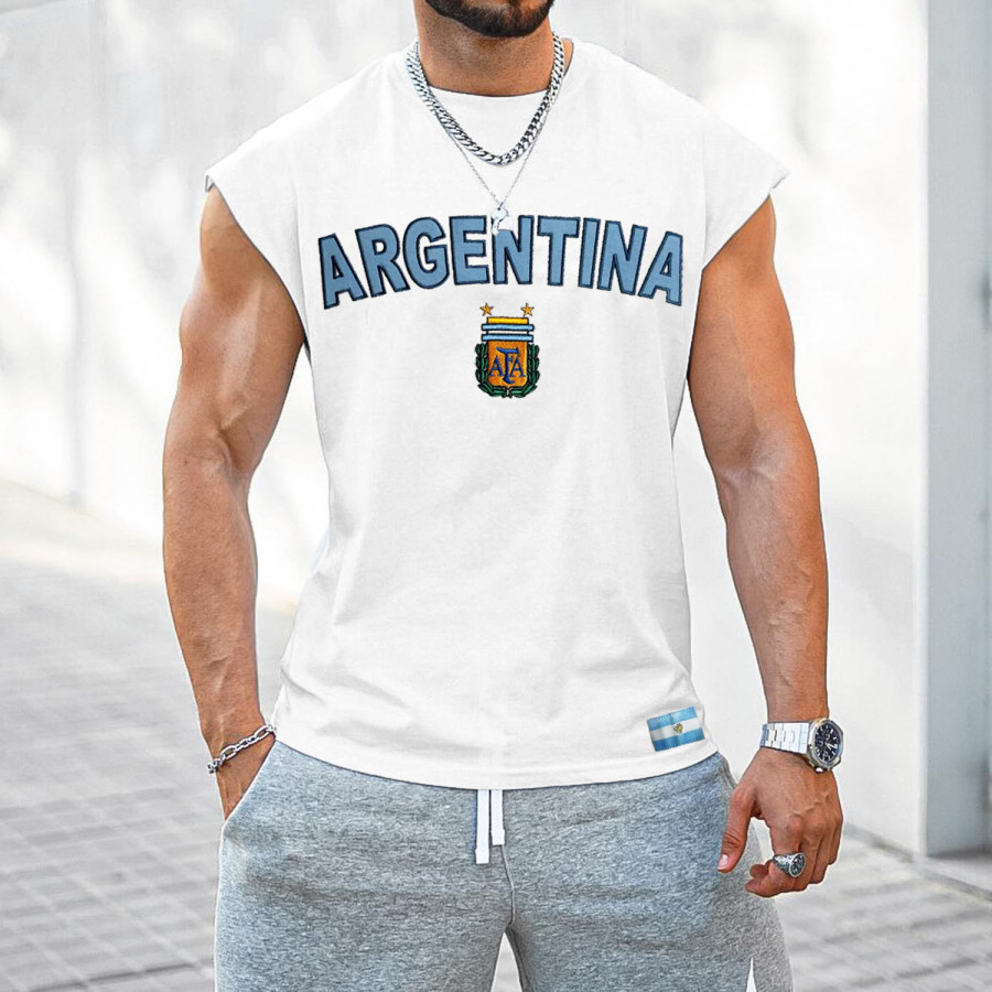 

Men's Argentina Football Print Vest