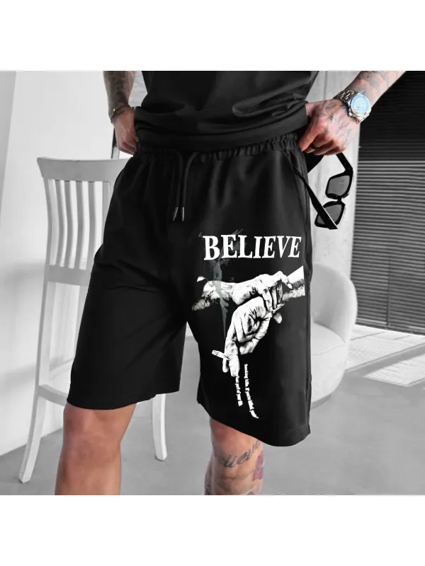 Fashion Believe Printed Loose Shorts - Timetomy.com 