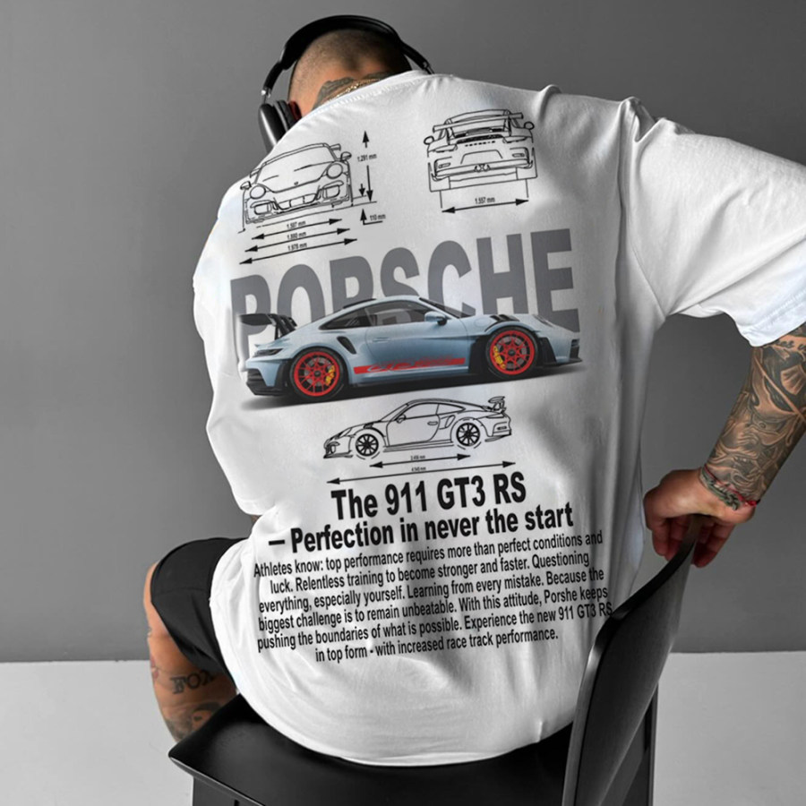 

Oversized Unisex Racing Print Casual Tee