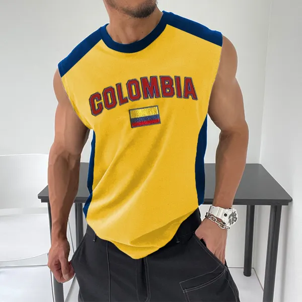 Contrast Color Colombia Football Vest - Dozenlive.com 