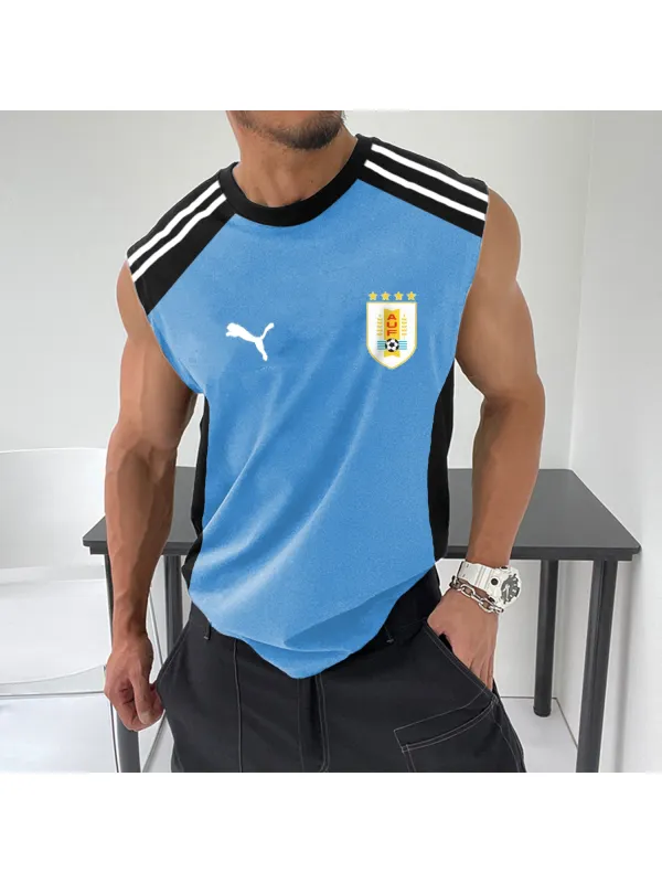 Contrast Color Uruguay Football Vest - Anrider.com 