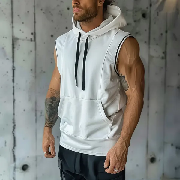 Casual Fitness Sports Hooded Vest - Menilyshop.com 