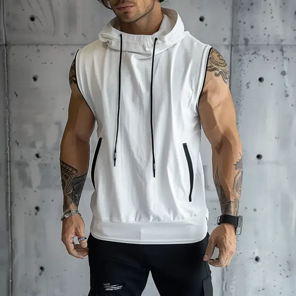 Casual Breathable Sports Hooded Vest - Menilyshop.com 