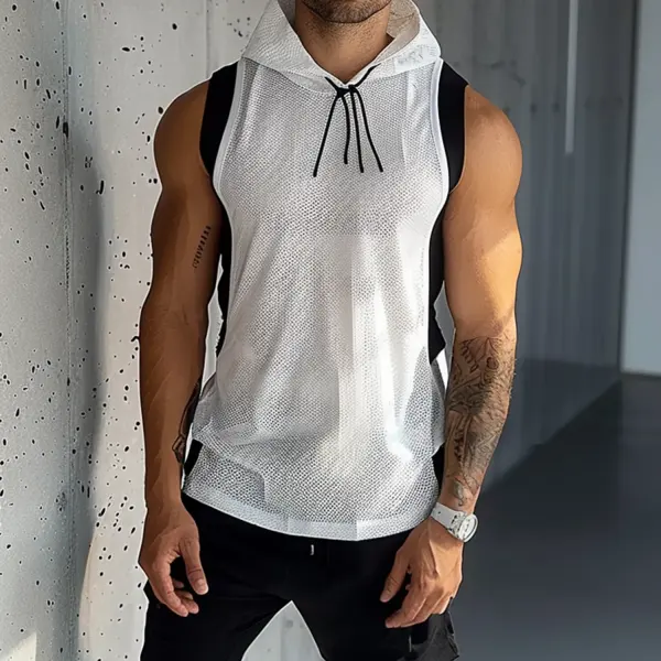 Men's Mesh Color Block Sports Vest - Keymimi.com 