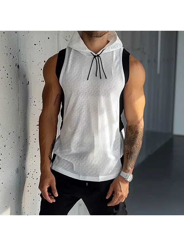 Men's Mesh Color Block Sports Vest - Timetomy.com 