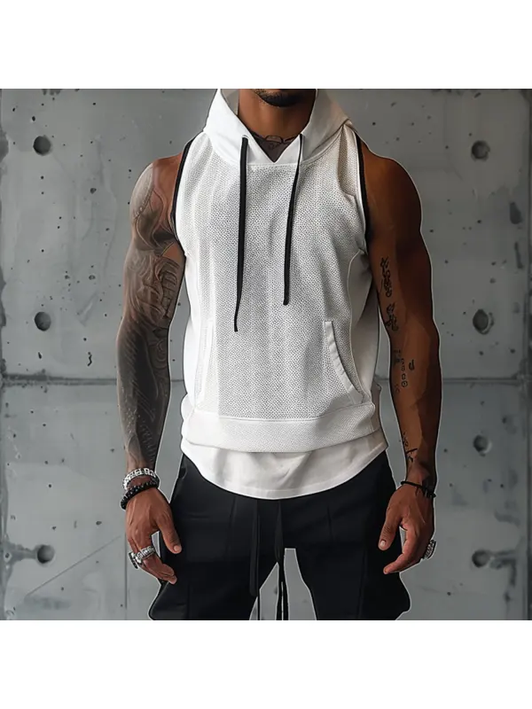 Sports Casual Mesh Hooded Vest - Timetomy.com 