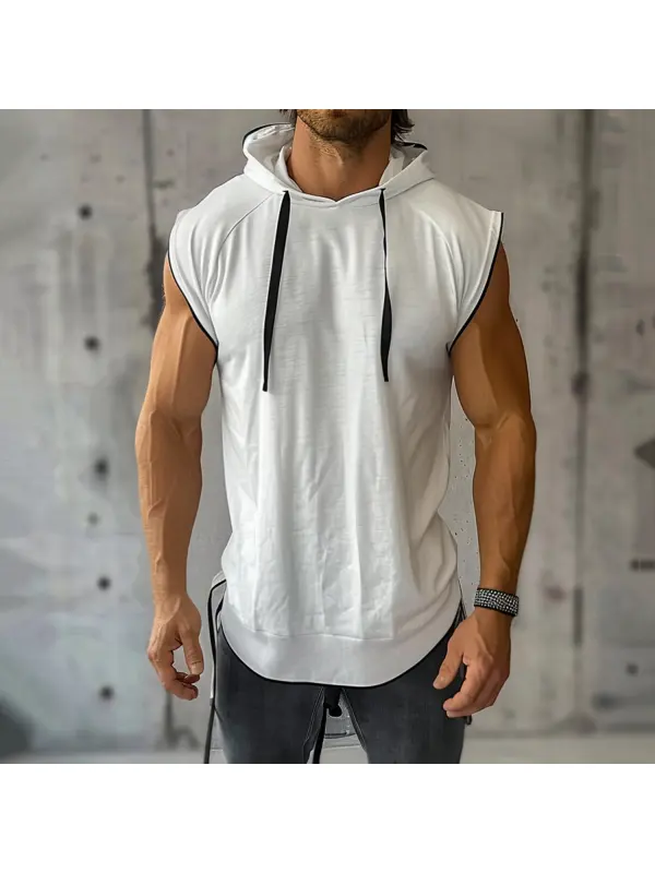 Casual Raglan Sleeve Hooded Vest - Timetomy.com 