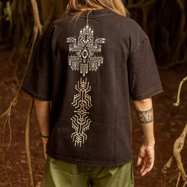 Men's Tops Bohemian Vintage Cotton And Linen T-Shirt - Spiretime.com 