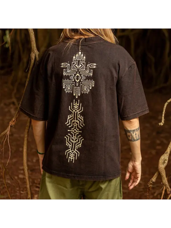 Men's Tops Bohemian Vintage Cotton And Linen T-Shirt - Anrider.com 