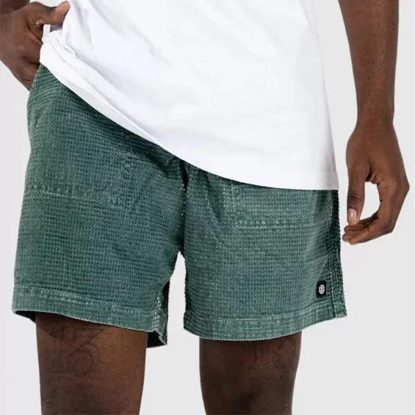 Men's Shorts Retro Corduroy 5 Inch Shorts Surf Beach Shorts Daily Casual Green - Nicheten.com 