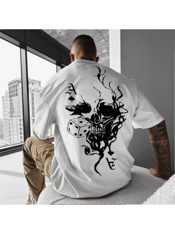 Men's T-shirt Ghost Pattern Round Neck Short Sleeve Top Street Fashion Clothing - Timetomy.com 