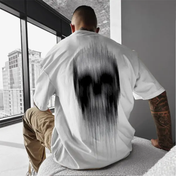 Men's Tops Skull Pattern Round Neck Short Sleeve T-shirt Casual Street Fashion - Ootdyouth.com 