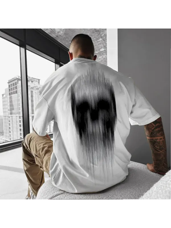 Men's Tops Skull Pattern Round Neck Short Sleeve T-shirt Casual Street Fashion - Timetomy.com 