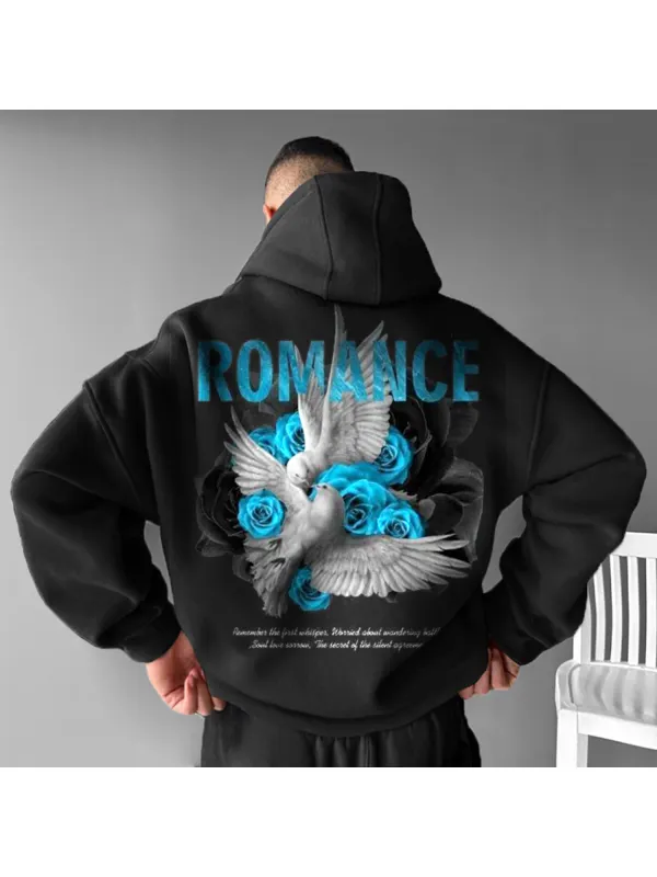 Rose And Peace Dove Lettering Hoodie - Timetomy.com 