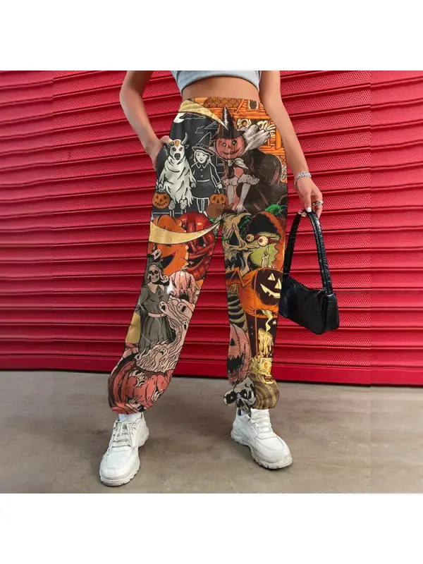 Halloween Pattern Women's Casual Pants Drawstring Pants Jogging Pants Casual - Anrider.com 