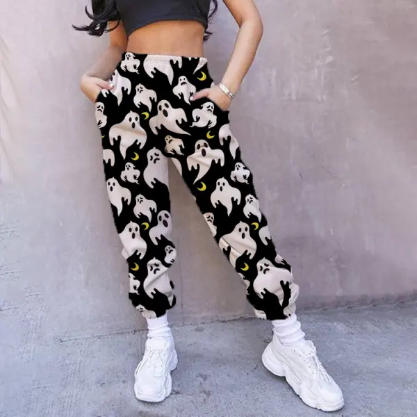 Halloween Pattern Women's Casual Pants Drawstring Pants Jogging Pants Casual - Ootdyouth.com 