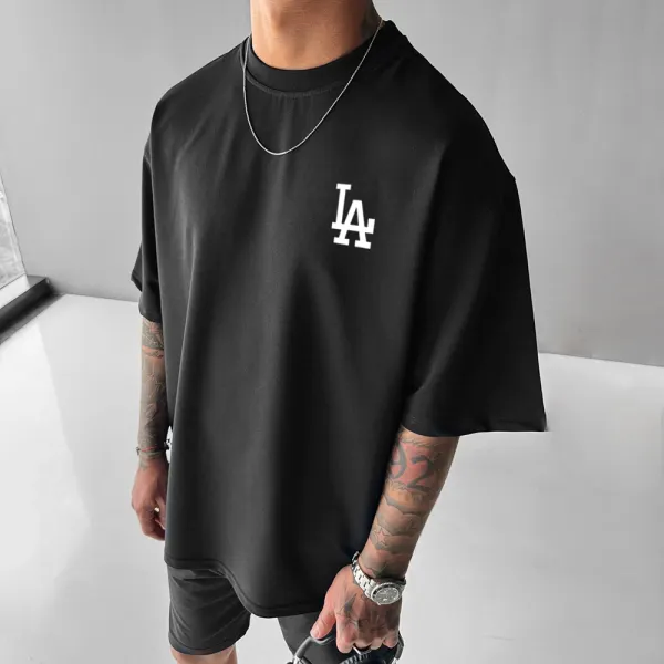 Unisex Street Casual Fashion Los Angeles Baseball Print T-Shirt - Ootdyouth.com 