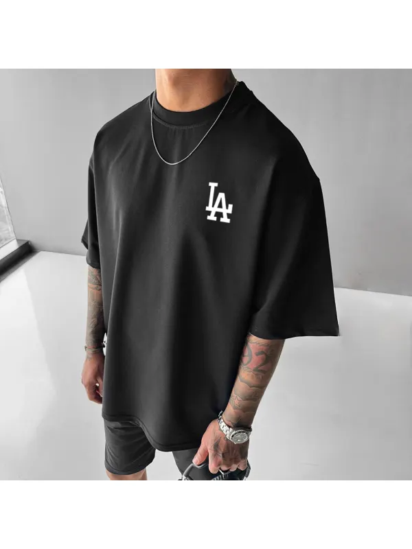 Unisex Street Casual Fashion Los Angeles Baseball Print T-Shirt - Anrider.com 