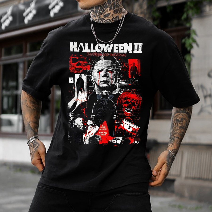 

Oversized Unisex Halloween Print T-Shirt Mask T-Shirt