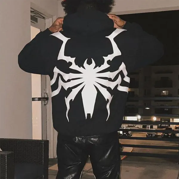 Spider Print Casual Men's Hoodie - Ootdyouth.com 