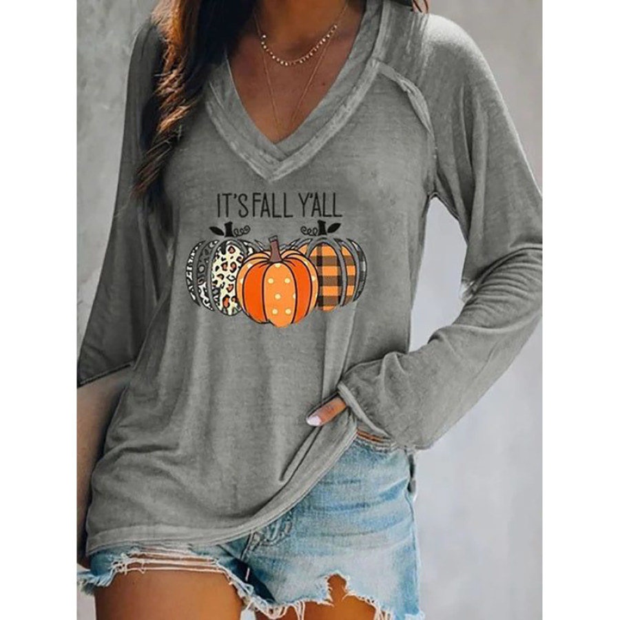 

Women's Pumpkin Halloween Print T-Shirt