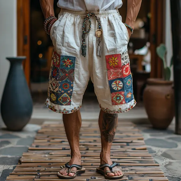 Men's Casual Shorts Retro Cotton And Linen Tribal Shorts Casual Shorts - Anurvogel.com 