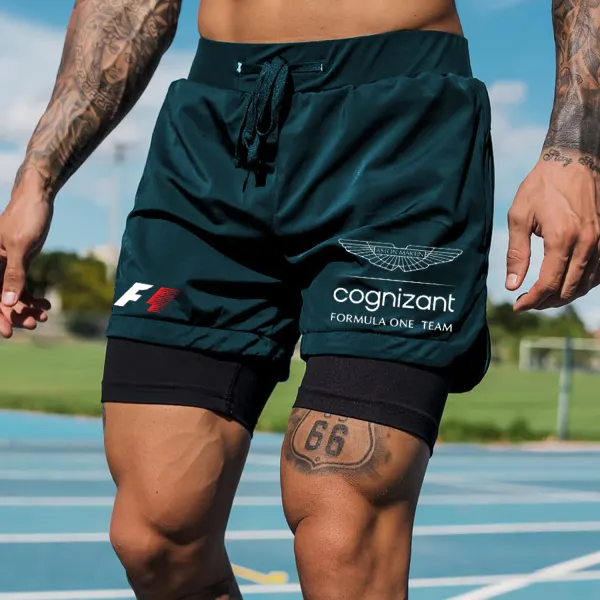 Casual Racing Team Print Track Shorts - Yesunshine.com 
