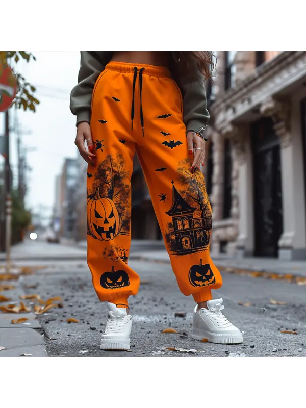 Halloween Pattern Women's Jogger Casual Pants - Anrider.com 