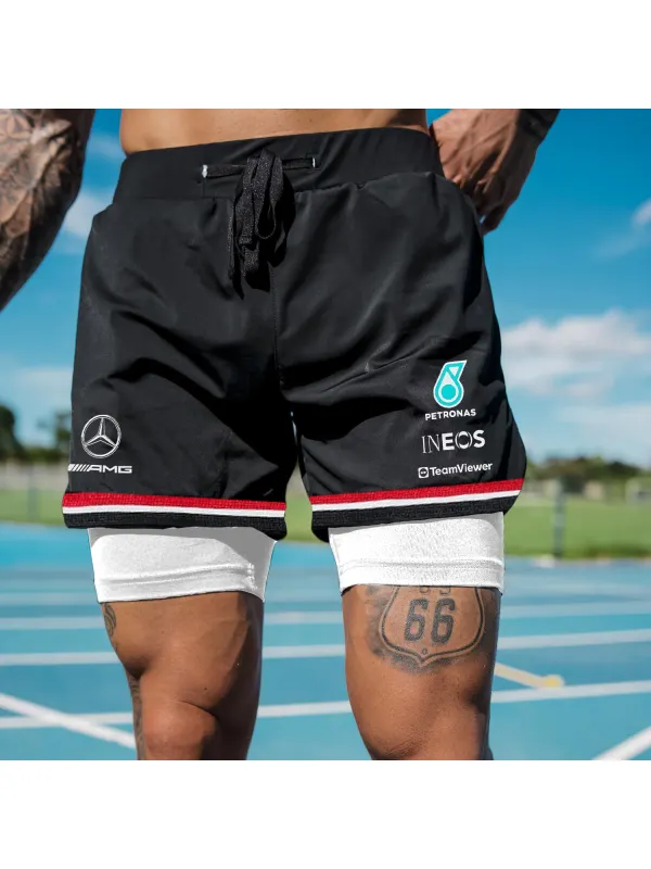 Outdoor Casual Racing Print Sports Shorts - Wearmw.chimpone.com 