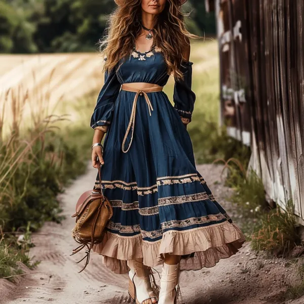 Women's Gypsy Bohemian Dress - Yiyistories.com 